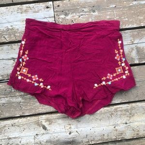 Boho Embroidered Shorts